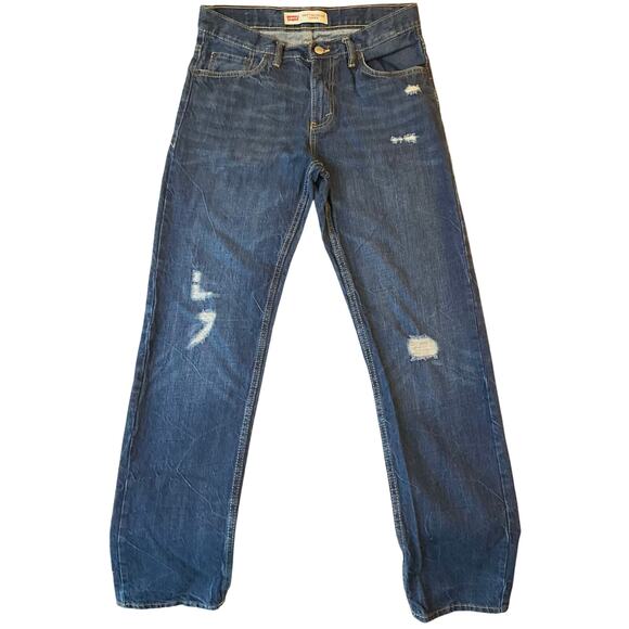 Levi’s 502 Regular Taper Boy Jeans size 16 R W28xL28 Blue Mid Rise Straight Leg - Picture 1 of 12